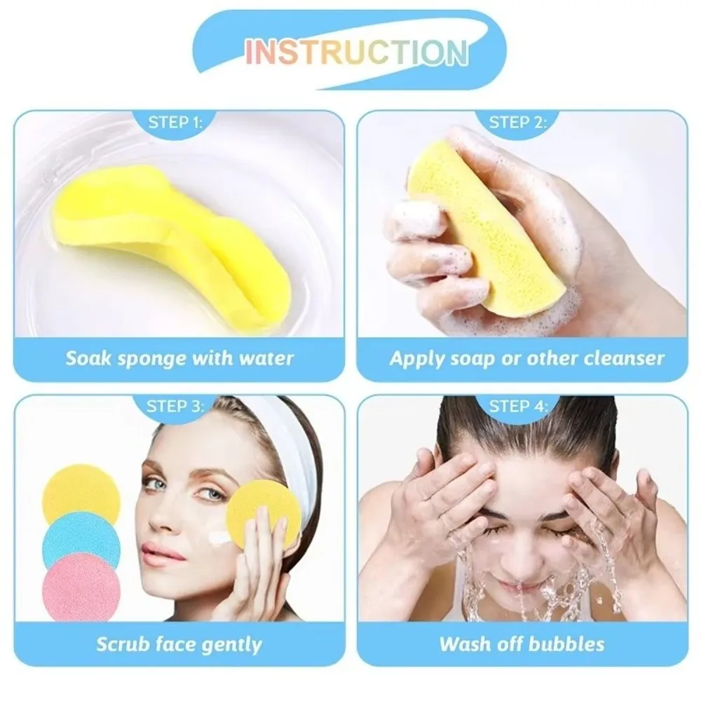 12PCS/Set Compressed Cosmetic Puff Skin Care Makeup Skin Care Tool Facial Clean Washing Sponges Facial Clean Pad Cleaning Sponge