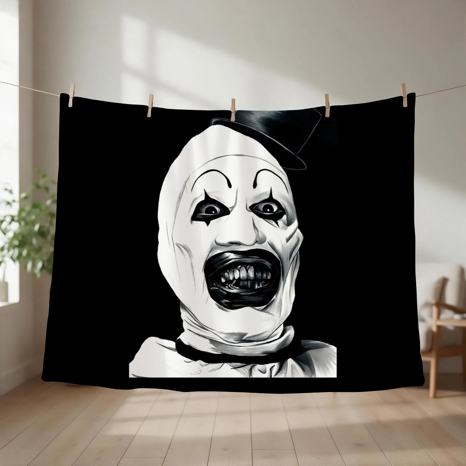 Art The Clown Terrifier Classic Throw Blanket couch cozy soft plush fuzzy picnic outdoor blanket