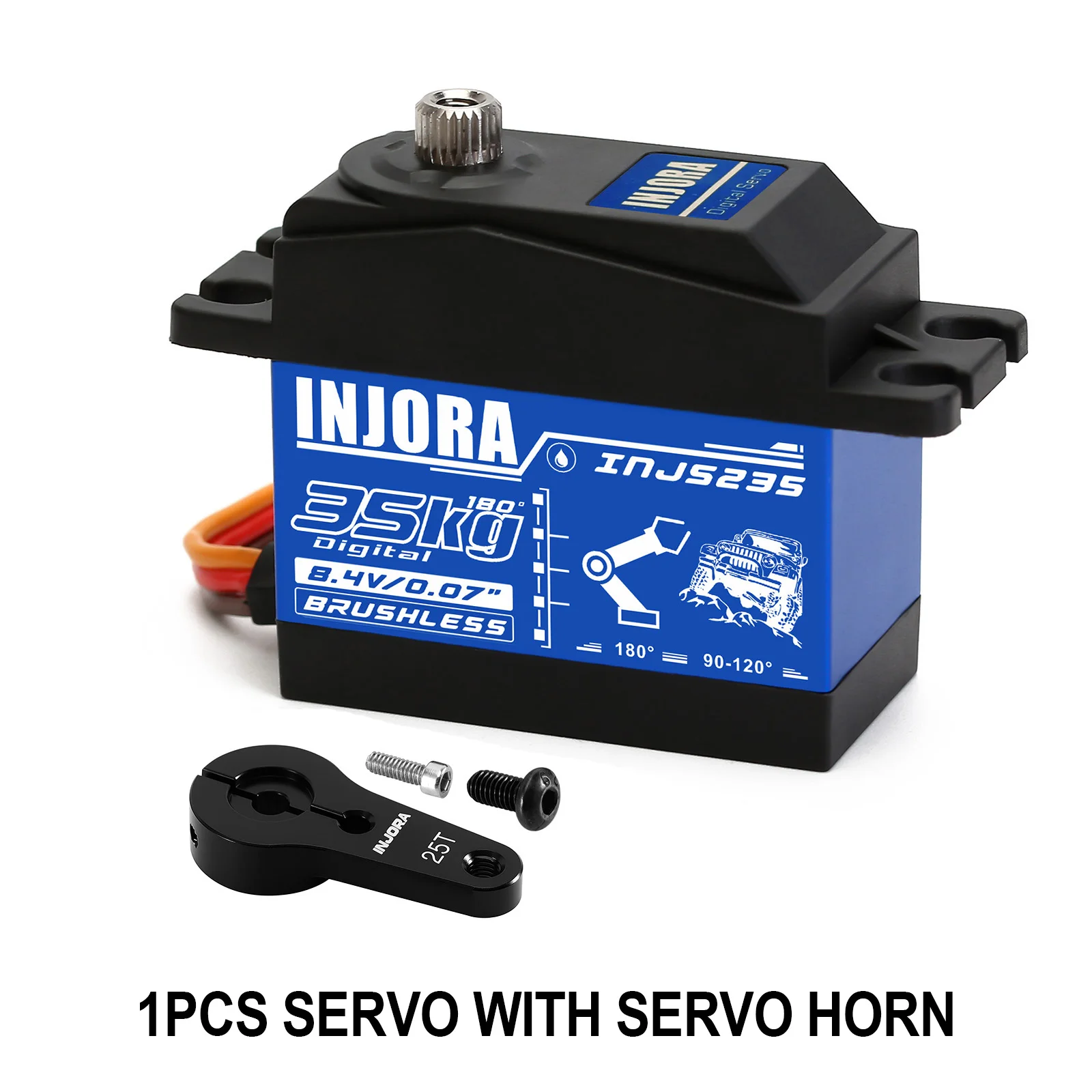 Injora INJS235 35Kg Waterdichte Borstelloze Servo Hoogspanning Metal Gear Grote Koppel Digitale Servo Voor 1:10 1:8 Rc Auto model