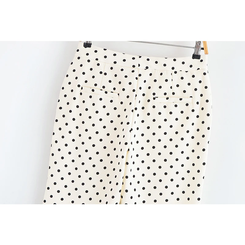 YENKYE femmes à pois Flare pantalon Vintage taille haute automne pantalon décontracté vacances fête plage loisirs pantalons de mujer