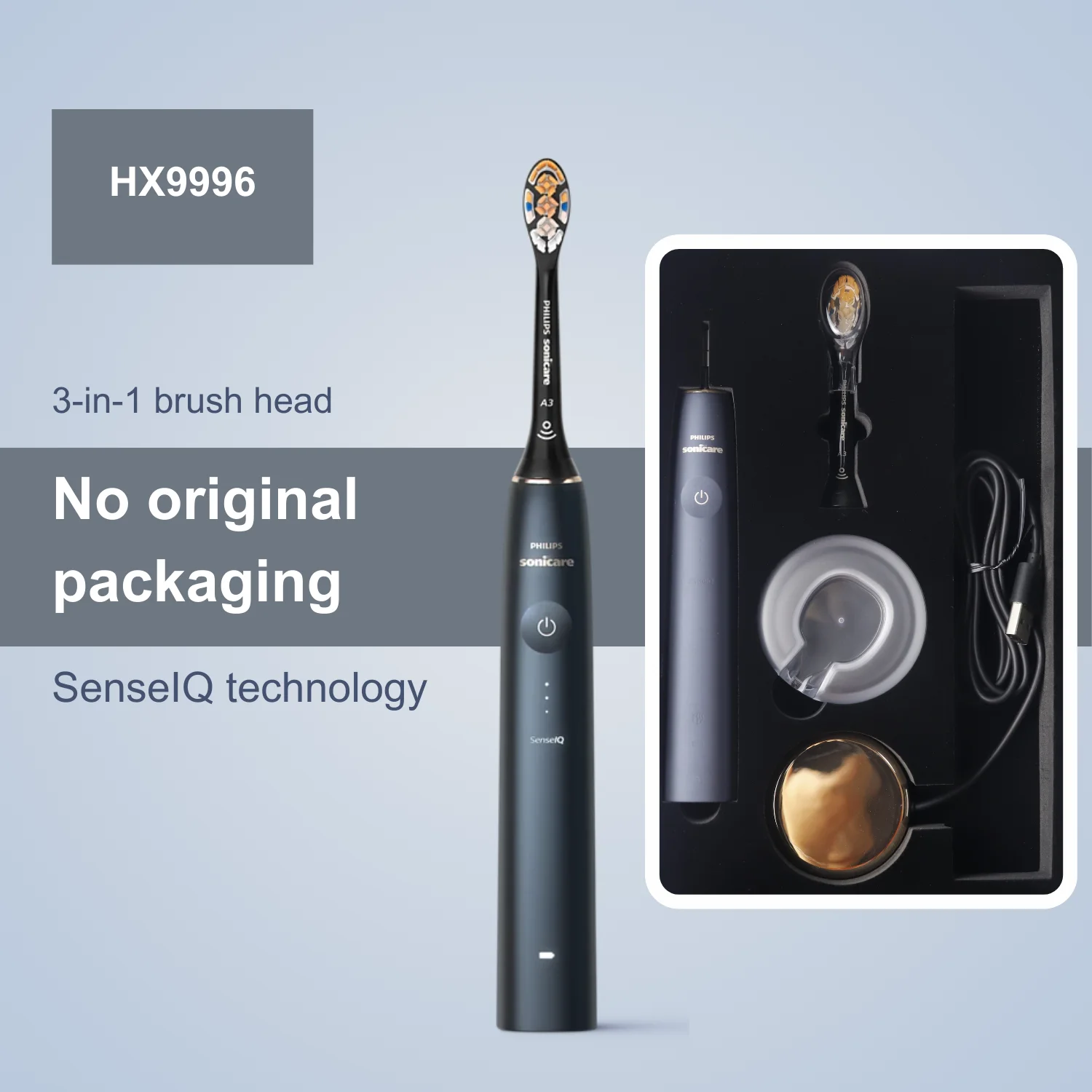 Philips Sonicare 9900 Prestige HX9996, No Original Box, SenseIQ precision sensing technology can detect