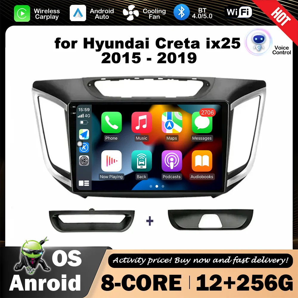 

10 '' Car Audio Multimedia Player Intelligent System GPS Navi WiFi BT Head Unit for Hyundai Creta ix25 2015 - 2019 DSP Stereo