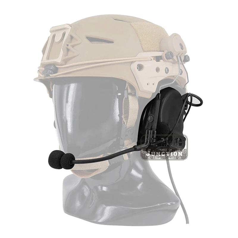 Tactical Comtac III 3 Headset Silicone Earmuffs Shooting Pickup Noise Reduction Headphone For Walkie Talkie Black