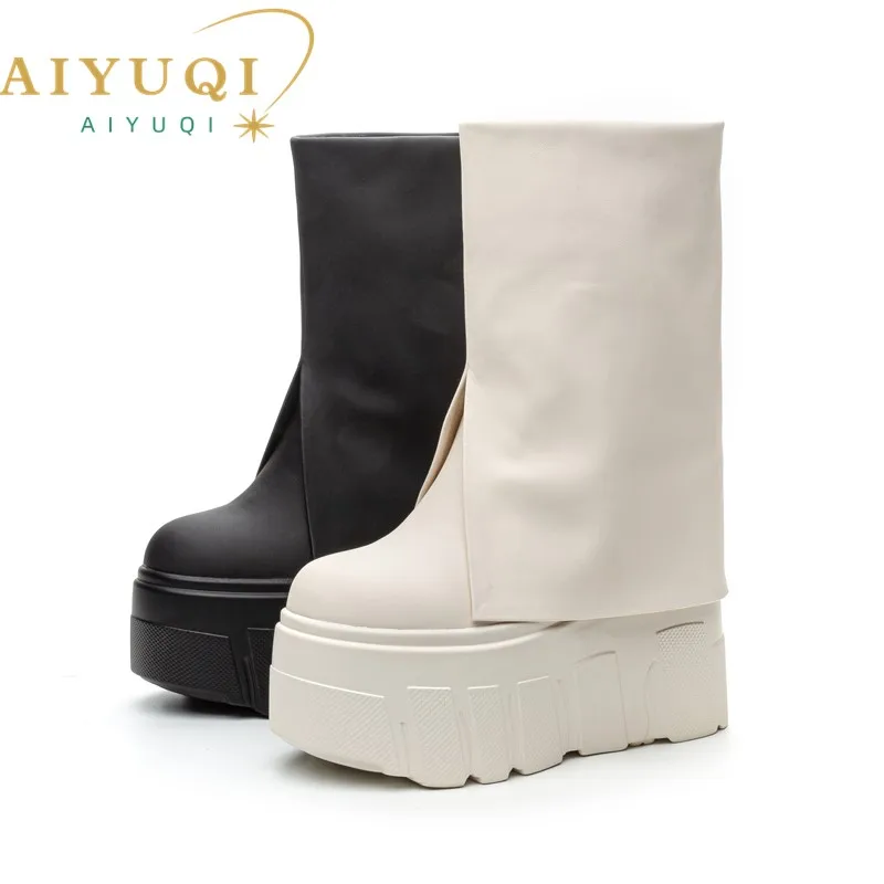 

AIYUQI Trouser Boots Women Platform High Heel 2025 Autumn New Fashion Women Ankle Boots Inner Heightened Women Ankle Boots