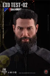 1/6 SoldierStory SS125 Future Soldier Skeleton Warrior Male Head Sculpt Carving with Beard Model Fit 12