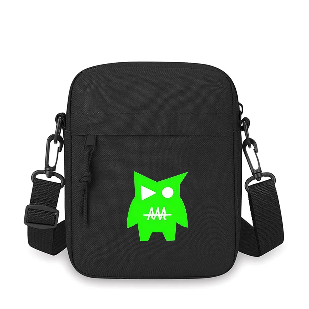 

Green monster head,triangle eye,circle,white mouth Men Crossbody Bag Single Shoulder Women Cartoon Anime Film Printing Design Un