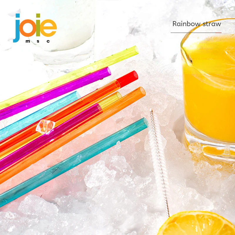 Joyeuse-Pailles Arc-en-Ciel pour Boisson Saine et Réutilisable, Accessoire pour Cocktail, Cuillère à Cuillère, 20 Pièces, PCTG