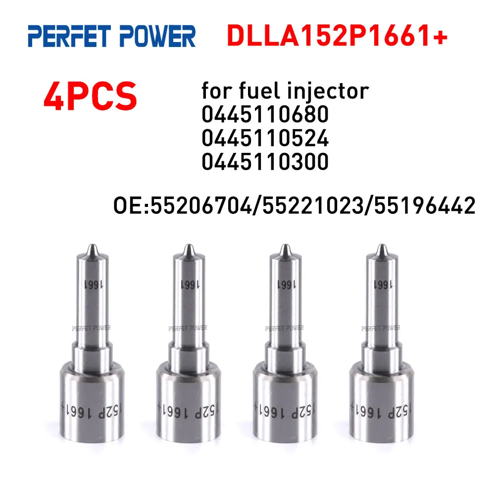 4PCS DLLA152P1661+, DLLA 152P 1661+ Spray Nozzle for 0445110680, 0445110524, 0445110300 Fuel Injector China Made New