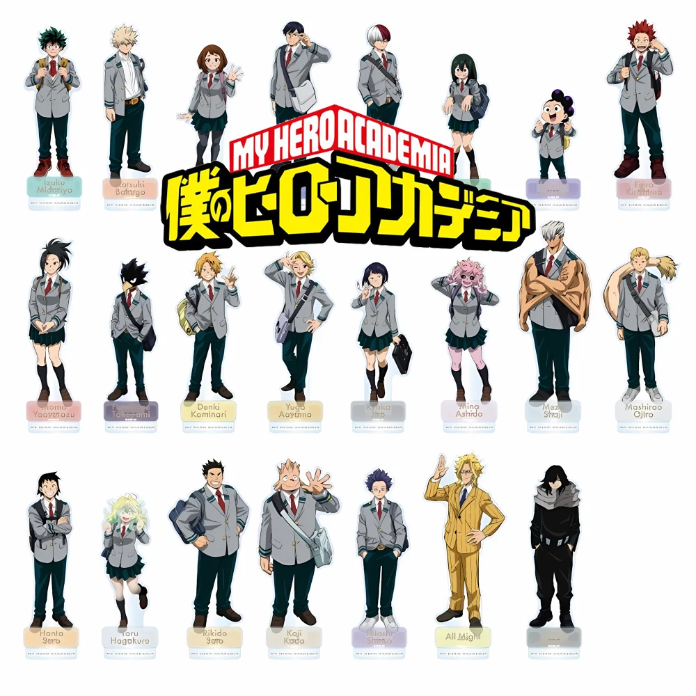 Anime My Hero Academia Katsuki 15CM Acrylic Stand keychain Figure Bakugo school uniform full set Desk Decor Collect Fans Gift
