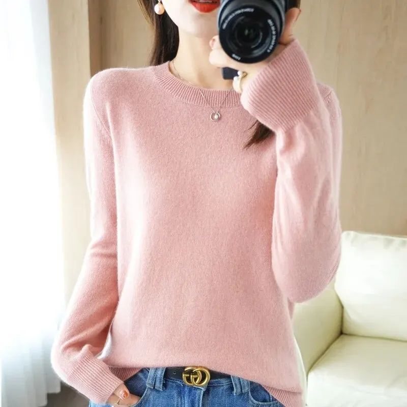 Women Sweater O-neck Autumn Winter BasicPullover Warm Casual Pulls Jumpers Korean FashionSpring Knitwear Bottoming Shirt 2024