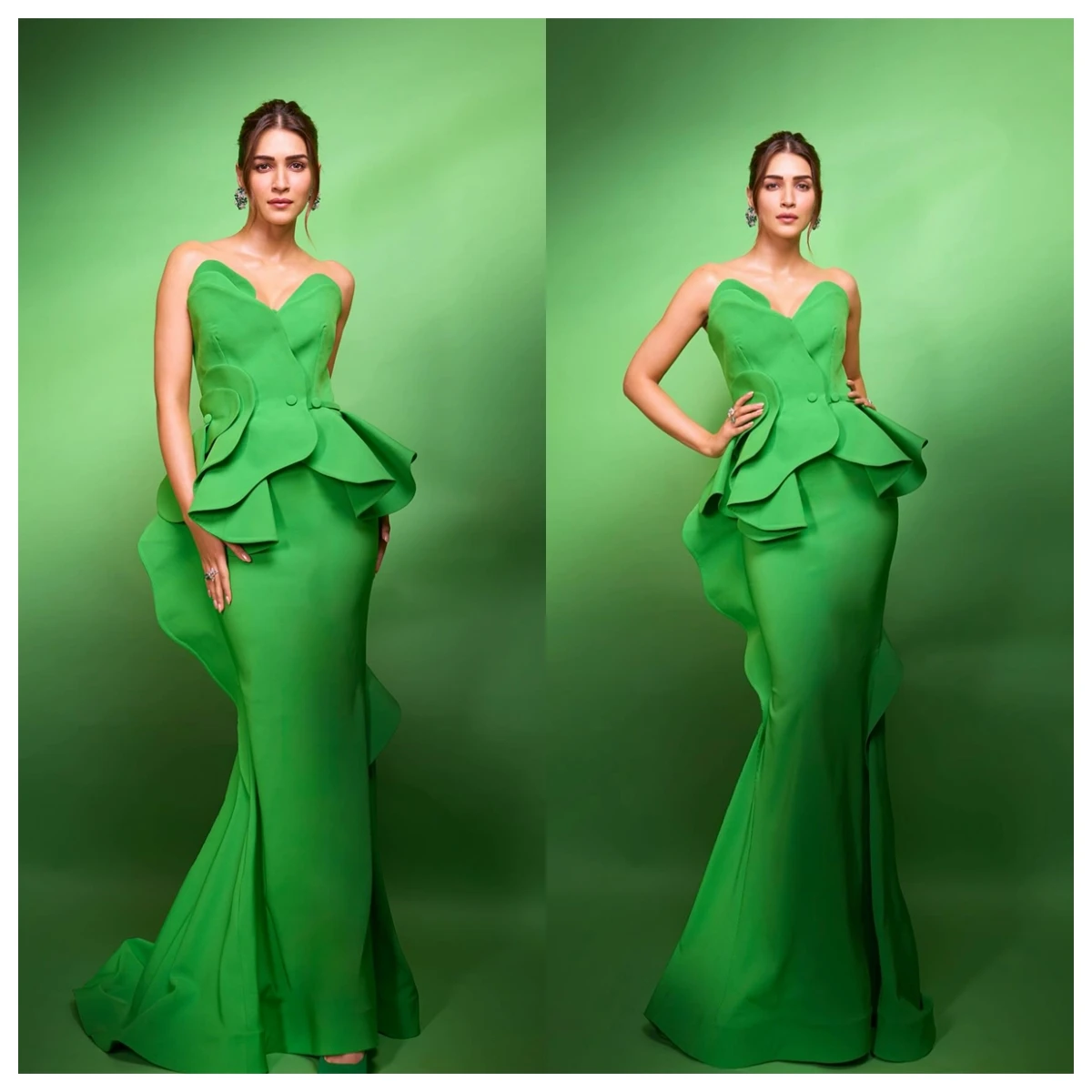 Robe De soirée sirène en Jersey vert moderne, personnalisée, sans bretelles, sans manches, fermeture éclair au dos, robe De bal à la mode
