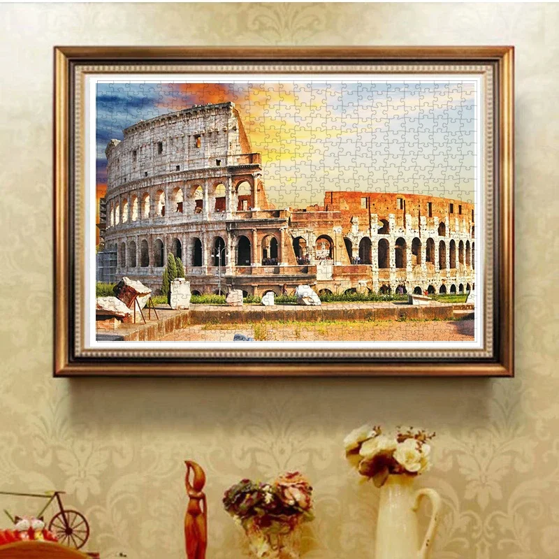70*50cm 1000PCS Paper Jigsaw Puzzle Landscape Series Beautiful Oil Painting Architectural Series Puzzle Home Decaoration Gifts