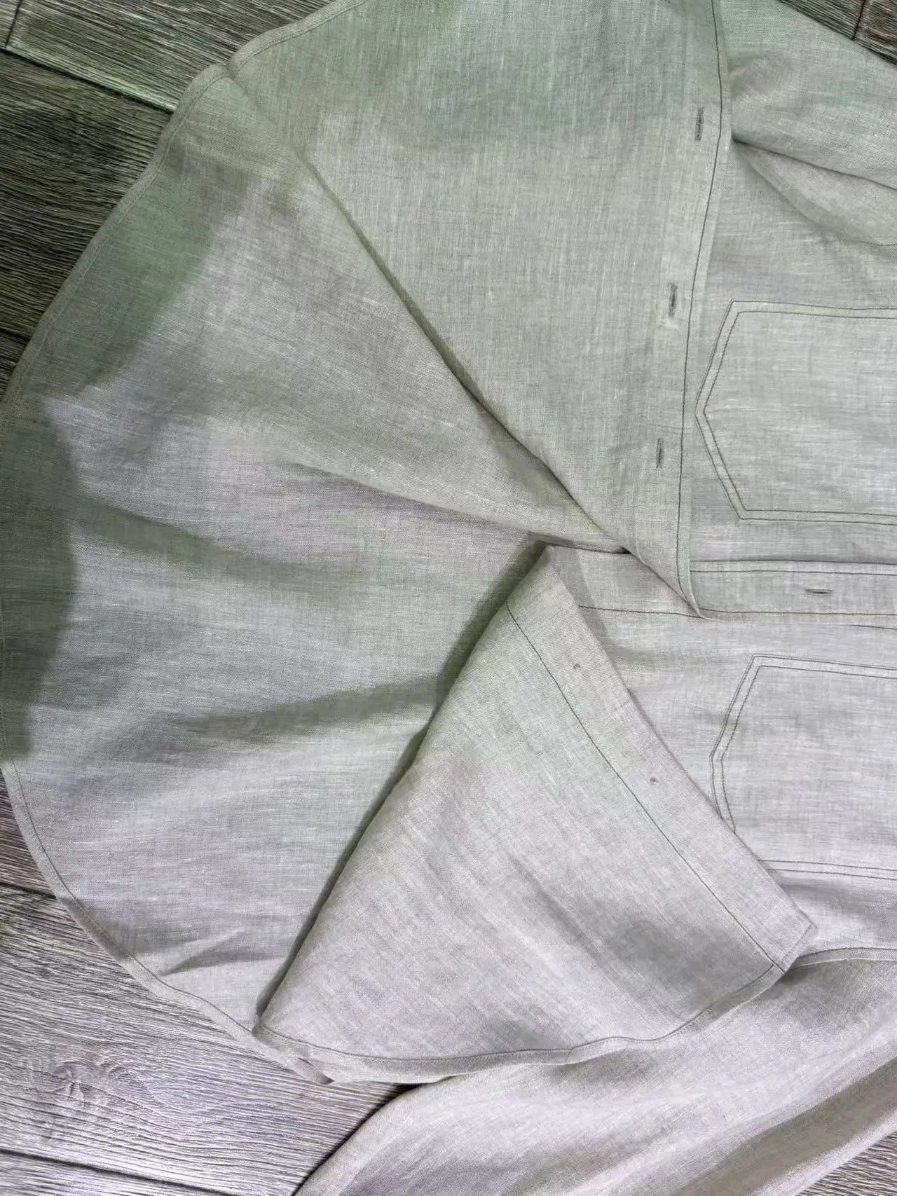 المرأة واحدة الصدر الكفة حبة الديكور قميص كتان فضفاض أعلى + مرونة الخصر السراويل الكتان الطويلة مجموعة