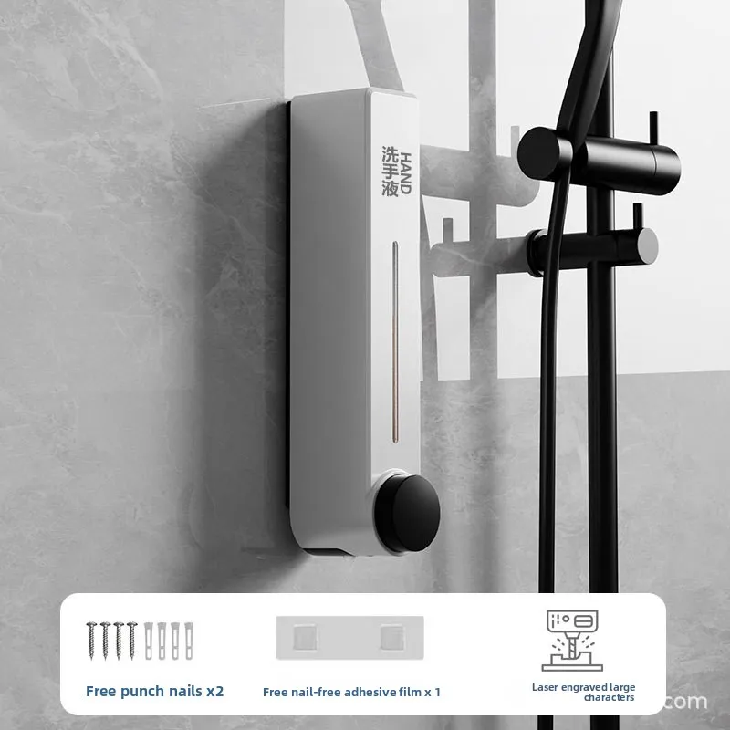 Wall-mounted NonPunching Soap Dispenser Shampoo Shower Gel Hand Sanitizer Pressing Bottle Light Luxury Three-head Soap Dispenser