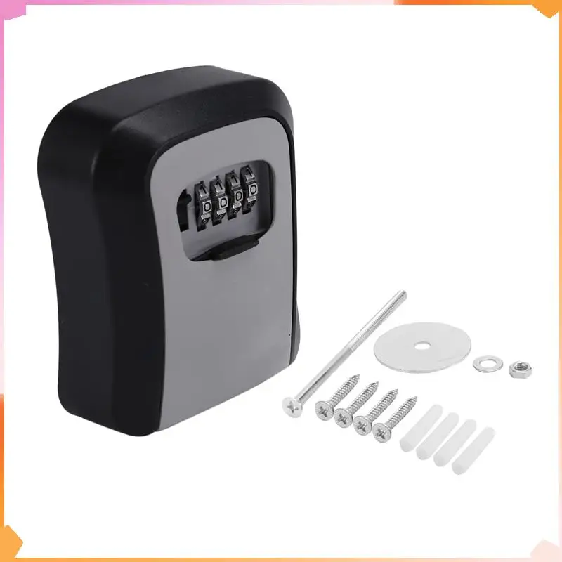 B94A 10X Key Lock Box Wall Mounted Key Safe Box Weatherproof 4 Digit Combination Key Storage Lock Box Indoor Outdoor