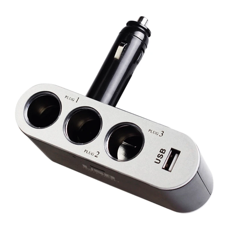 12V/24V Car Adapter Fast Charging 3 Socket Charging Adapter Splitter with USB Port for Cellphone Tablet Drop shipping