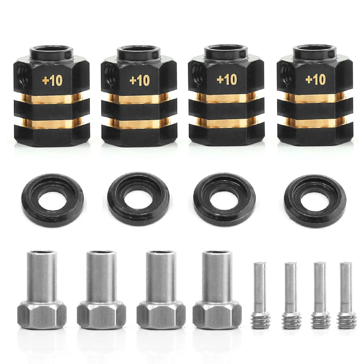 RC Brass Spacers Wheel Hex Hub Extenders for TRX4 TRX6 Wheels Extension Hex Drive Adapter(+10mm Thickness)