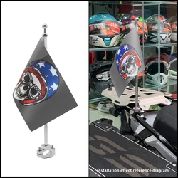 Universal Flag Flagpole Mount Kit 9mm-35mm caliber For Motorcycle ADV Cruiser Touring Scooter ATV For Harley Honda &Cruiser BMW