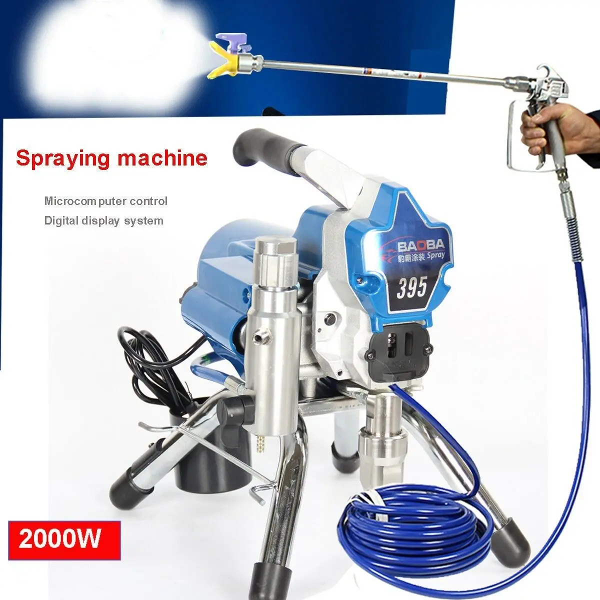 Professional Airless Spraying Machine with Brushless Motor Spray Gun 2200W Airless Painter Sprayer Painting Tool