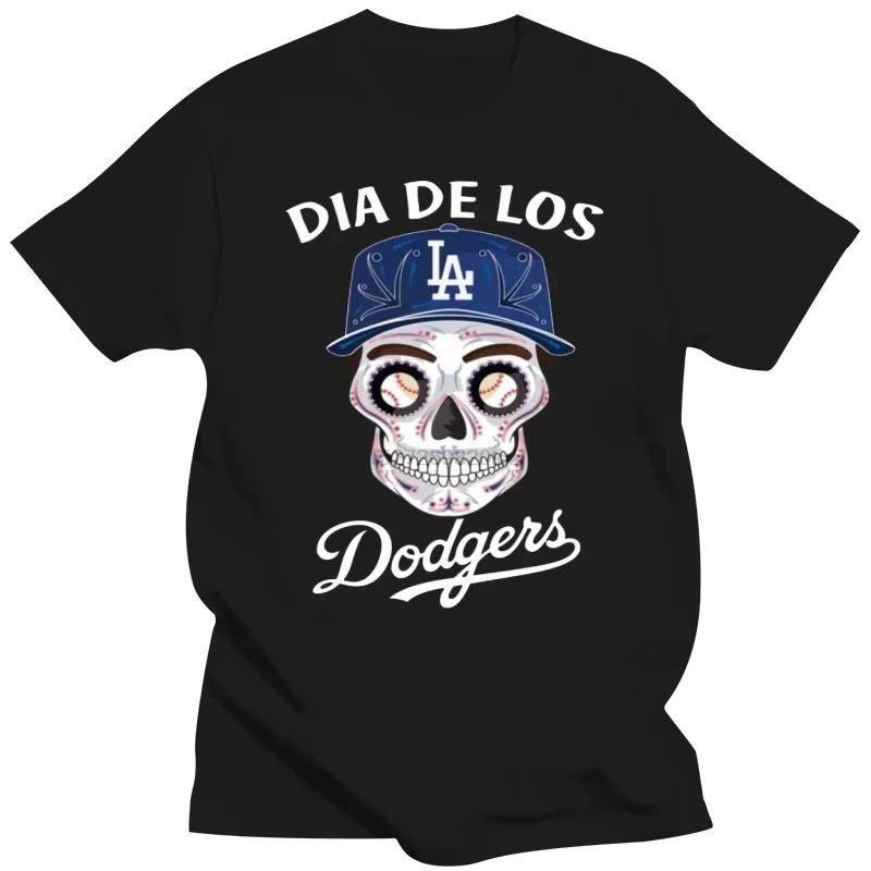 Halloween Sugar Skull Graphic T Shirt Mens Tee Shirt Man Dia De Los Dodger Anime T-Shirts Cartoon Informal O Neck Men Clothing