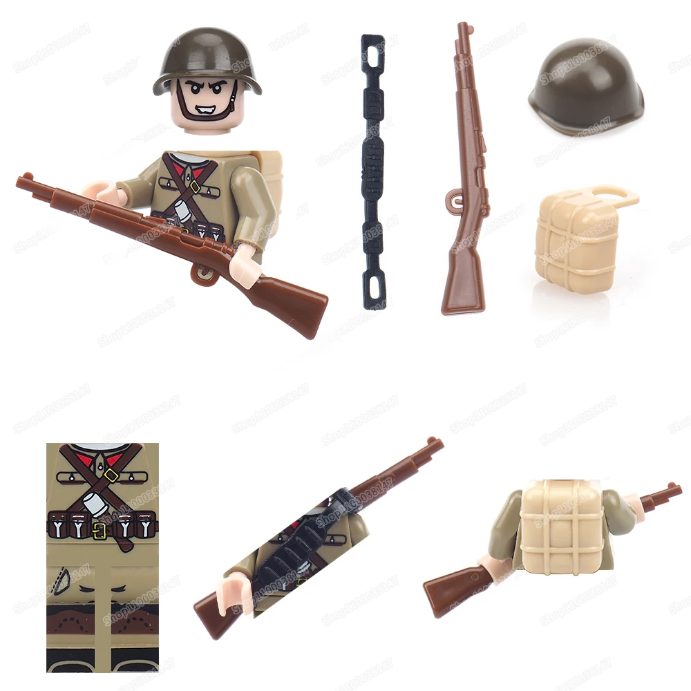 

Warrior Soviet Army Military WW2 Figures Soldier Building Block Moc Weapons Legion Equipment Assemble Model Child Gifts Boy Toys