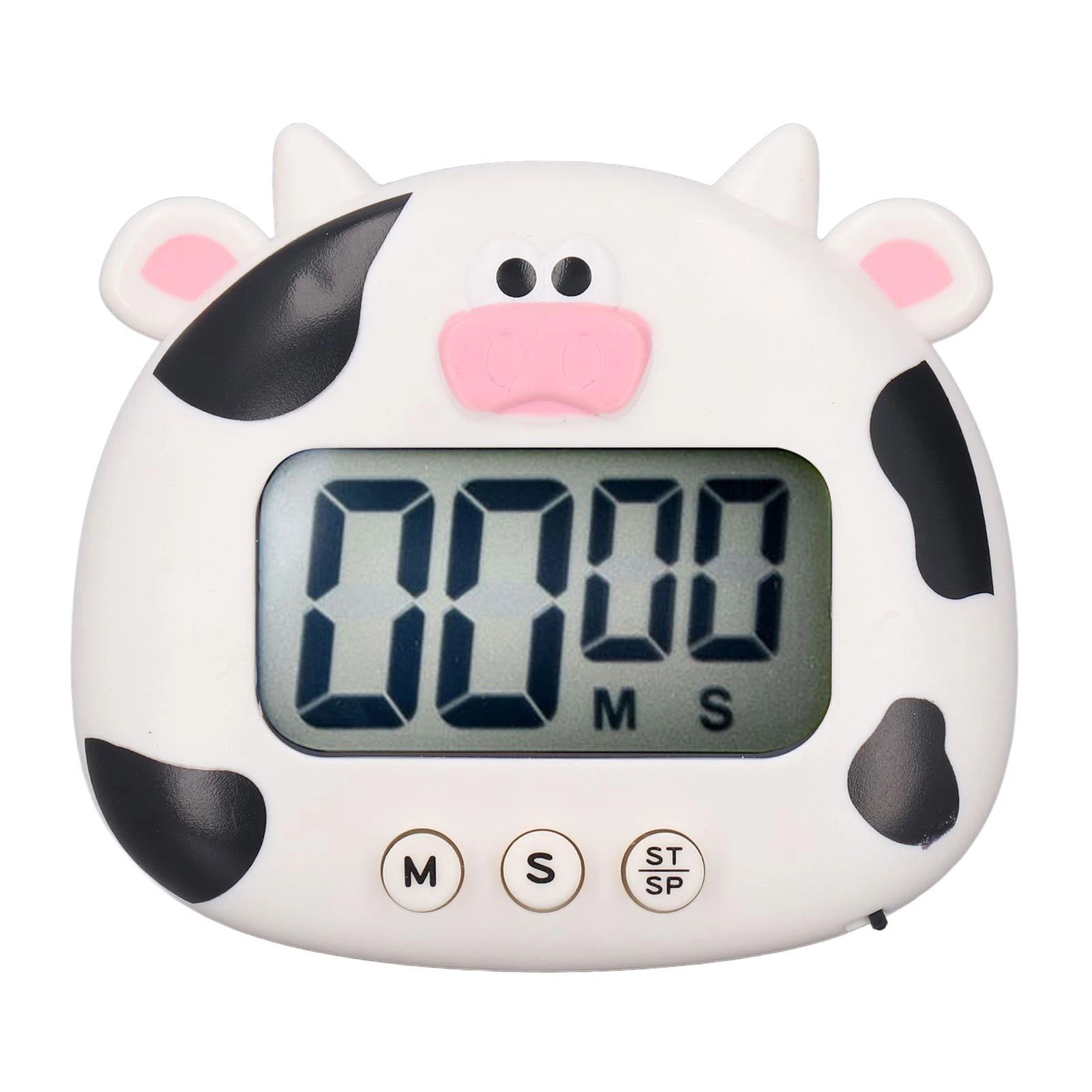Digital Kitchen Timer Countup Countdown Cartoon Animal Sound Flash Alert Easy Operation with Stand for Cooking Teaching