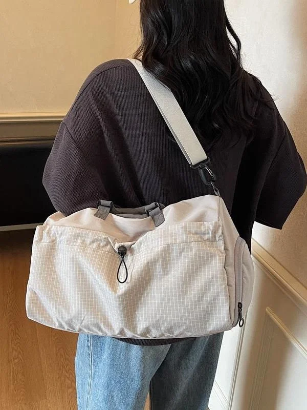 ファッショナブルな軽量トラベルバッグハンドヘルド女性用スポーツフィットネス水泳荷物大容量短期旅行バッグチェックポイント