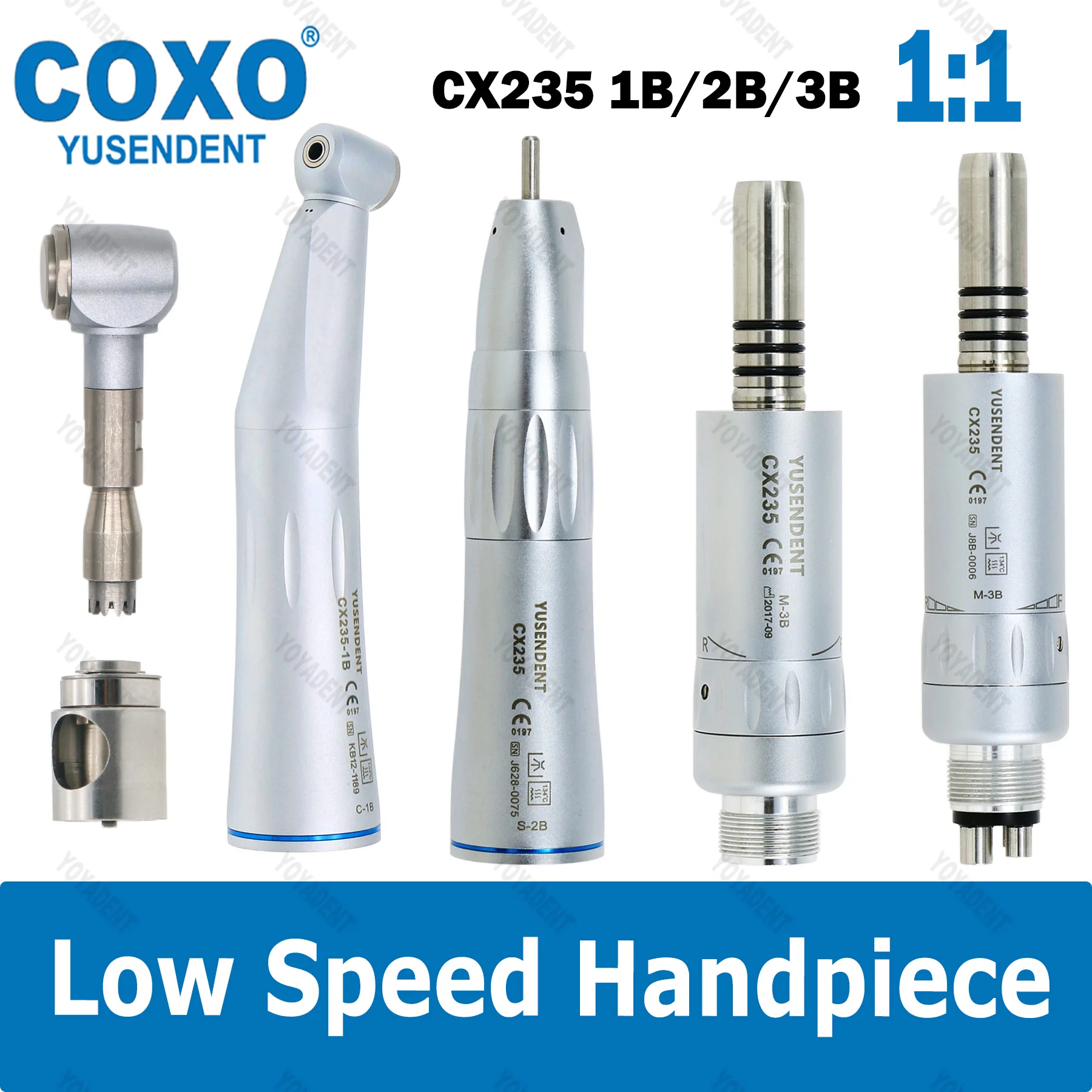 

COXO Dental 1:1 Low Speed Handpiece Straight Angle Inner Channel Water Spray E Type Air Motor 2/4H Fit KAVO NSK Sirona WH