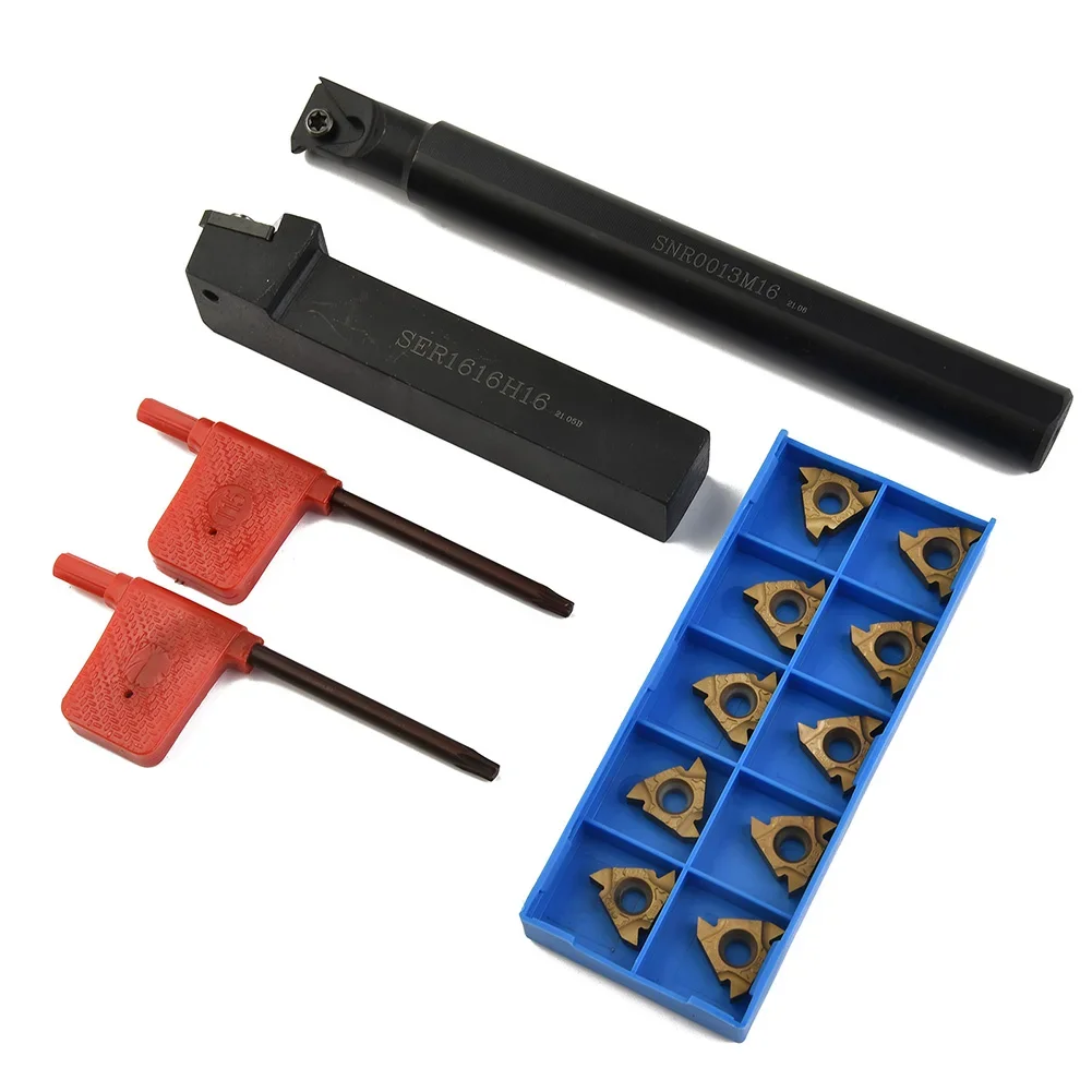 12pcs Lathe Internal Threading Inserts Right T15 Toolholding Parts SER1616H16 Turning Tool 1/2inch 5/8inch Turning Tools