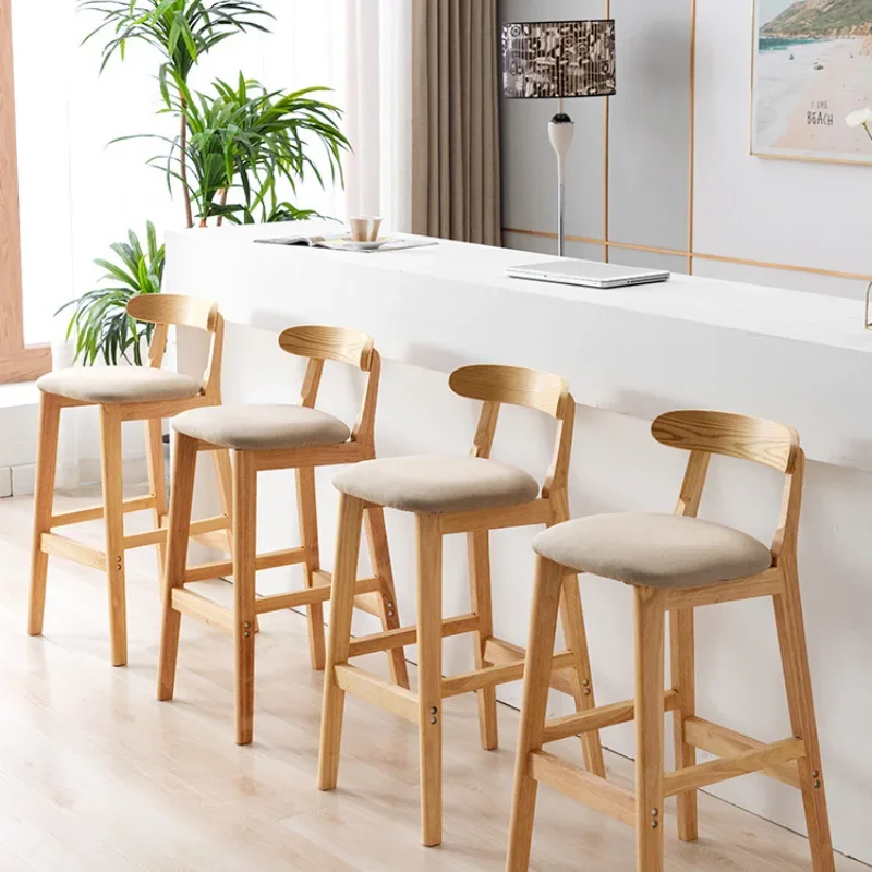 Modern Simple Home Stool Linen Leather Cushion Double Screw Fixed Design Nordic Milk Tea Shop Silent Mat Front Desk Furniture