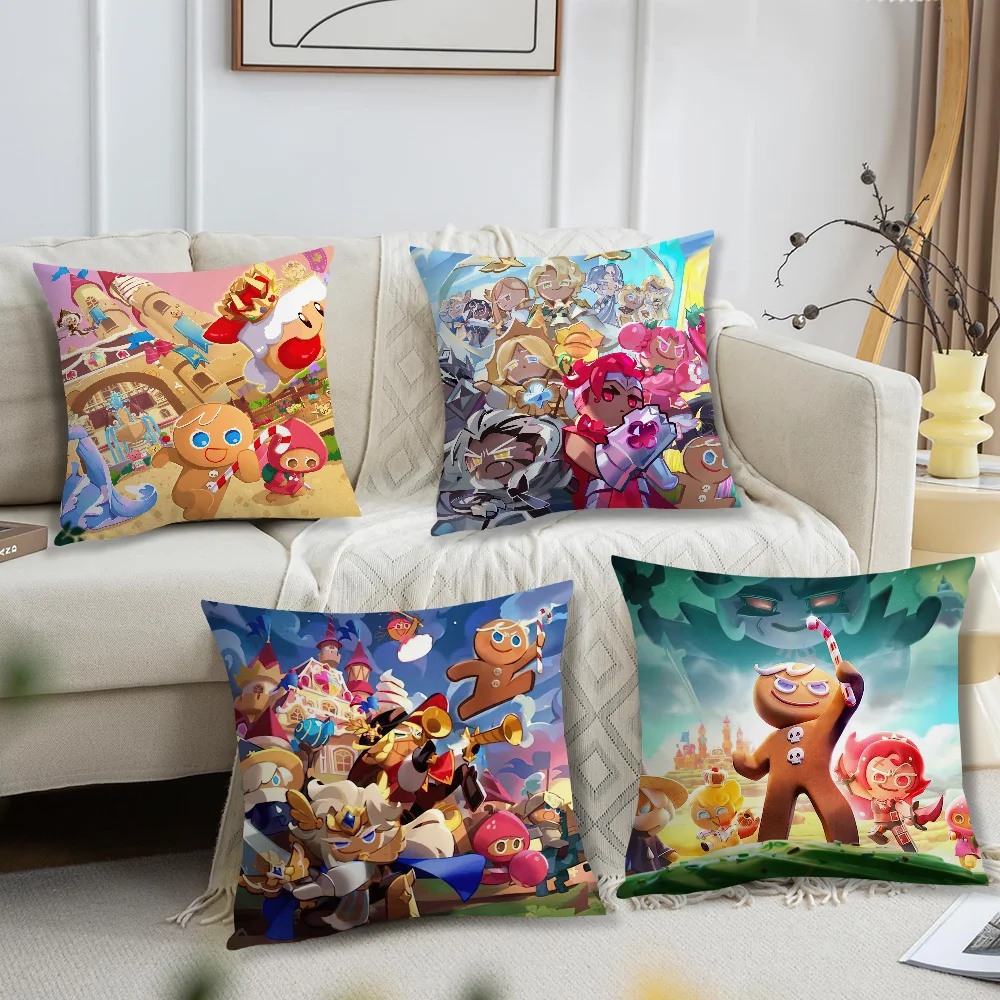 Hot Game C-Cookie Run Kingdom Pillow Case Living Room Sofa Cushion Cover Suitable For Home Bedroom Room Decoration