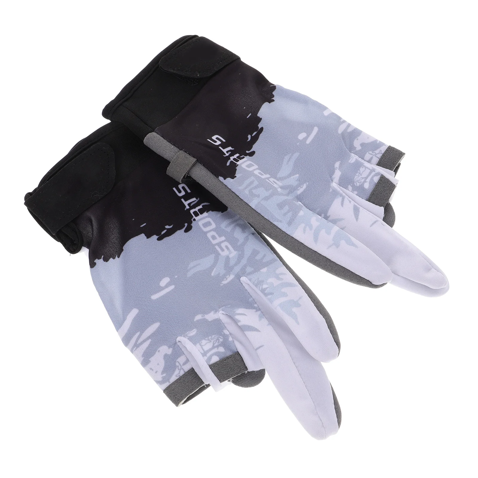 

1 Pair Sun Protection Fingerless Uv Resistant Anti-Slip Palm Cycling Gloves For Fishing Billiards Hiking Fitness Outdoor