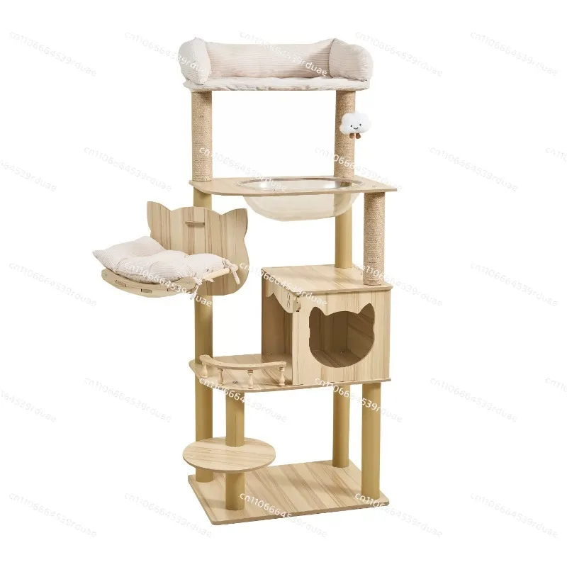 Large Cat Tree Integrated House Scratching Post Space Saving Capsule Style Wholesale Cat Climbing Tree Cat Climbing Frame