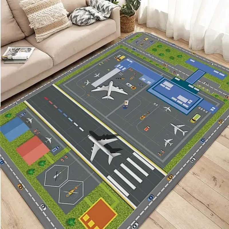 Arrivals Departures The Exit Airplane Airport Flight Washable Non-Slip Living Room Sofa Chairs Area Mat Kitchen Bedside Area Rug