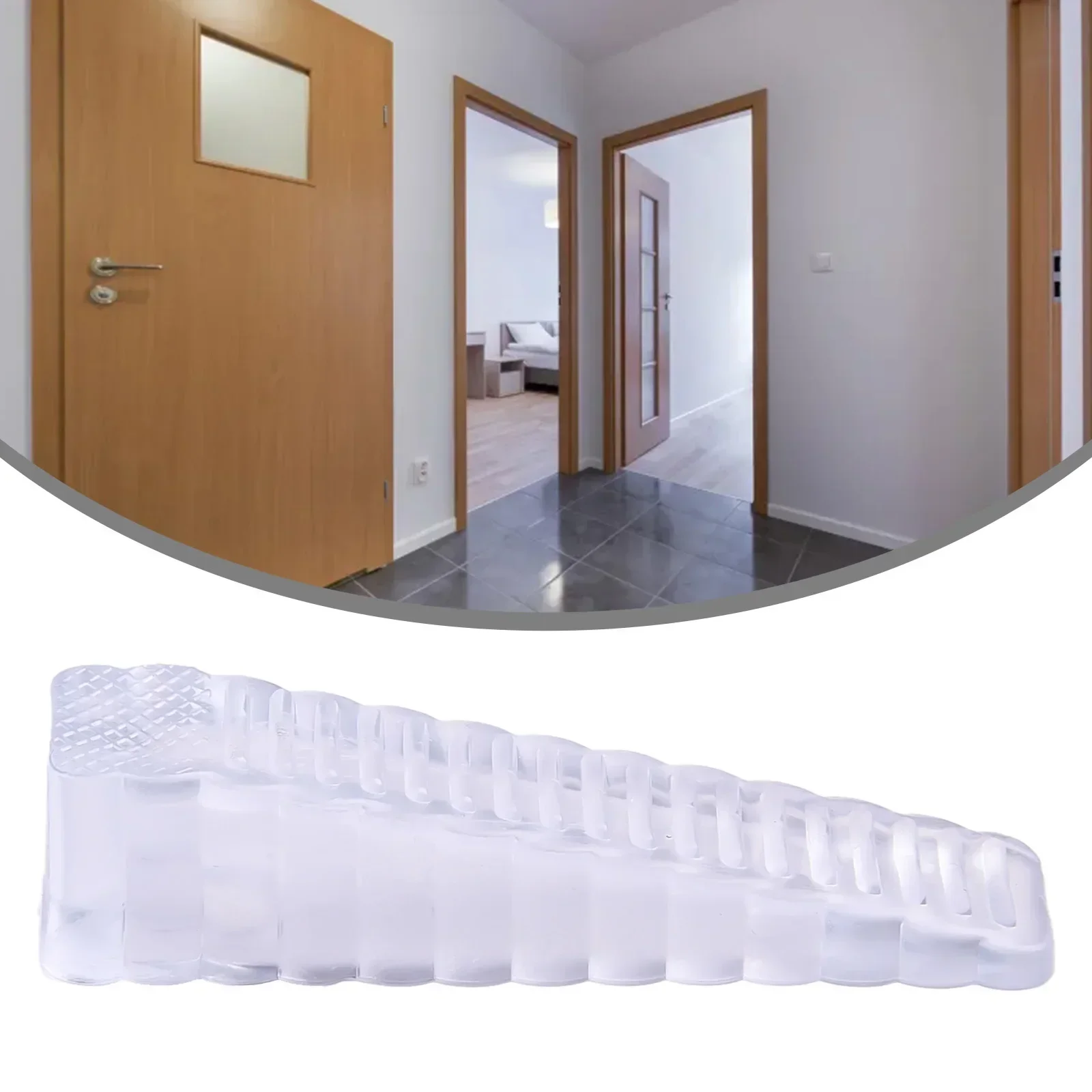 Rubber DoorStops Wedge Block Door Rear Retainer Safety Windproof Anti-collision Anti-skid Transparent Stoppers For Bedroom