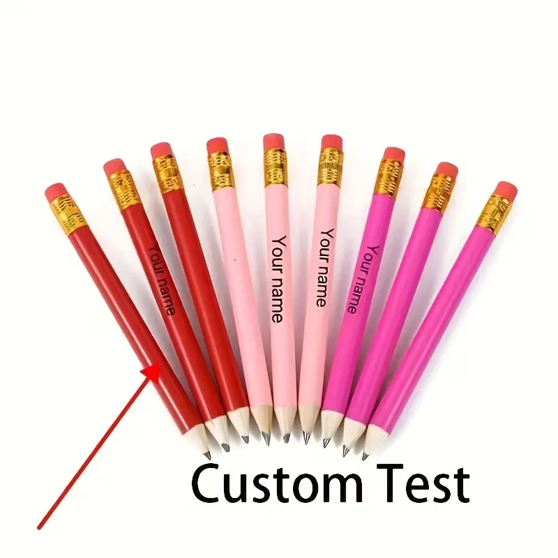 10Pcs Custom Wooden Pencils, Can Be Engraved with Names, Short Writing Pencils Suitable for School and Office Stationery, Perfect for Valentine's Day, Christmas, Mother's Day, Father's Day, Thanksgiving, and Halloween as the Best Gift Choice
