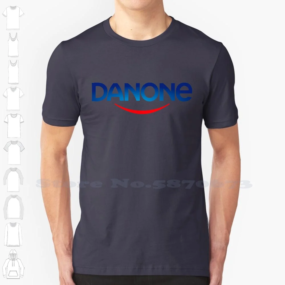 Camiseta informal con Logo de Danone, Camisa estampada de alta calidad, 100% algodón