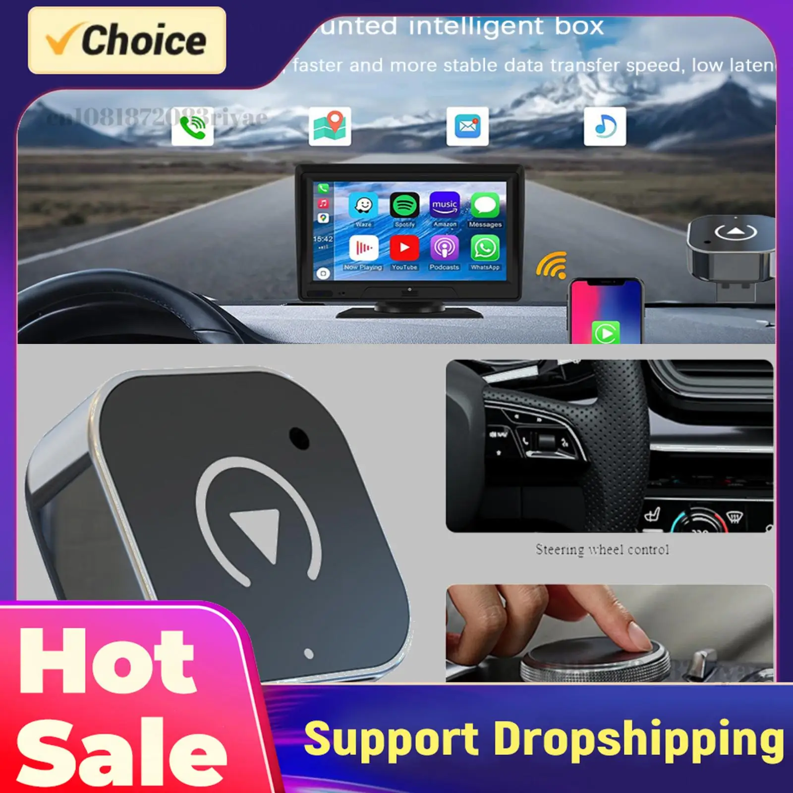1-2PCS 2in1 Wireless CarPlay Adapter Android Auto AI Smart Box Car Intelligent Systems For VW Toyo ta Nis san For d CarPlay Cars