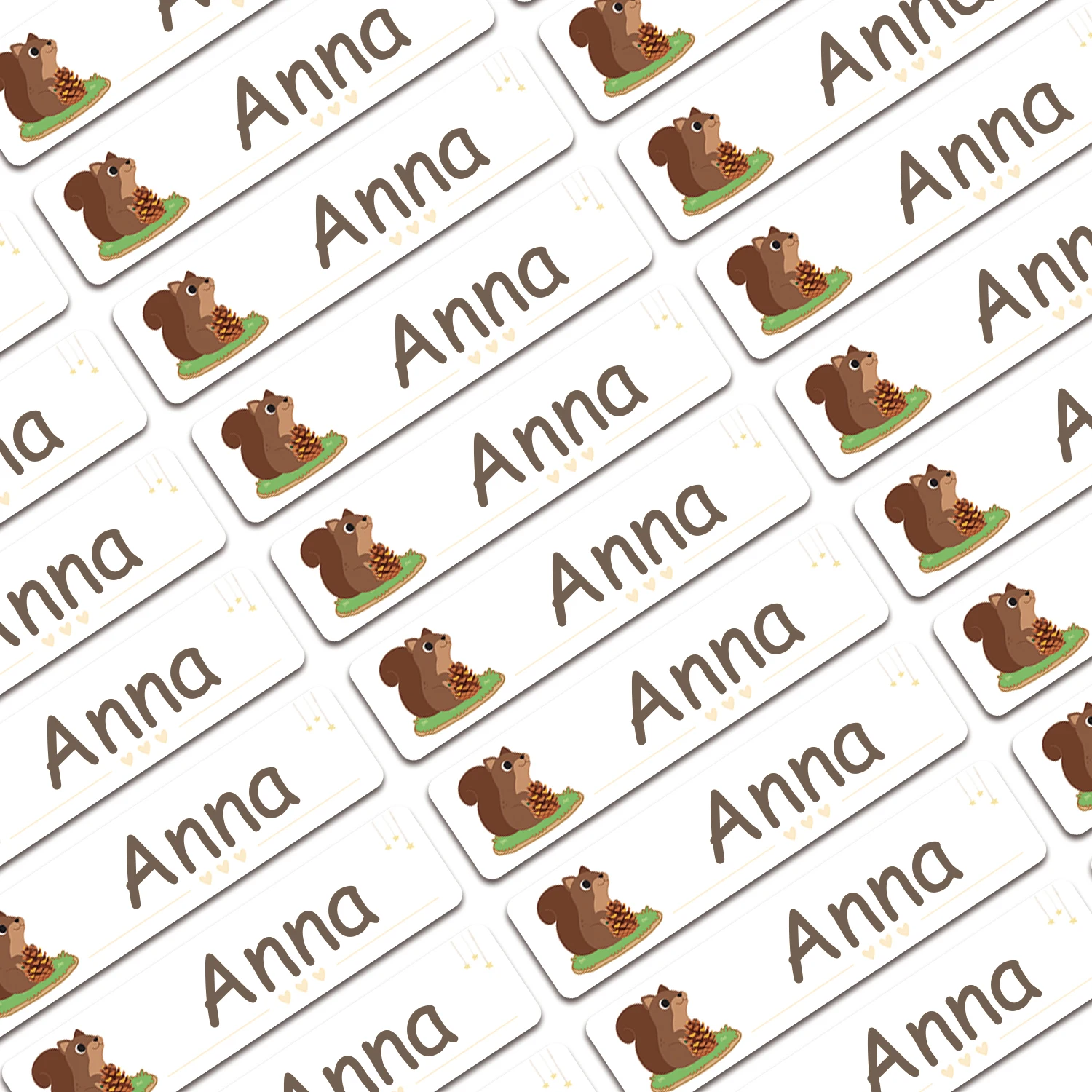 

80/160/240 шт. персонализированные наклейки с именем, водонепроницаемые этикетки на заказ, наклейка на бирку для детей, учителей, родителей, школьный детский сад-белка