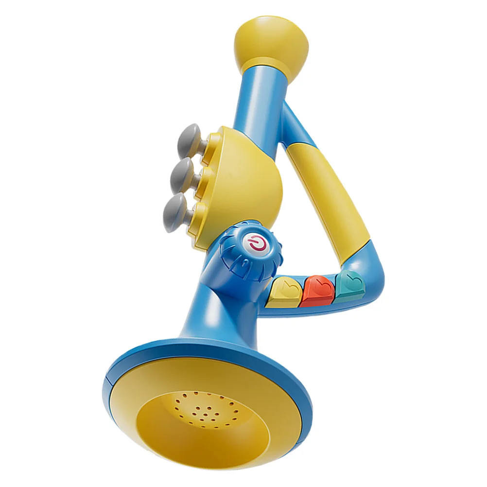 آلة موسيقية للأطفال على شكل بوق أزرق للتعليم المبكر للأطفال الصغار تعلم الموسيقى في الفصول الدراسية صوت متعدد الوظائف