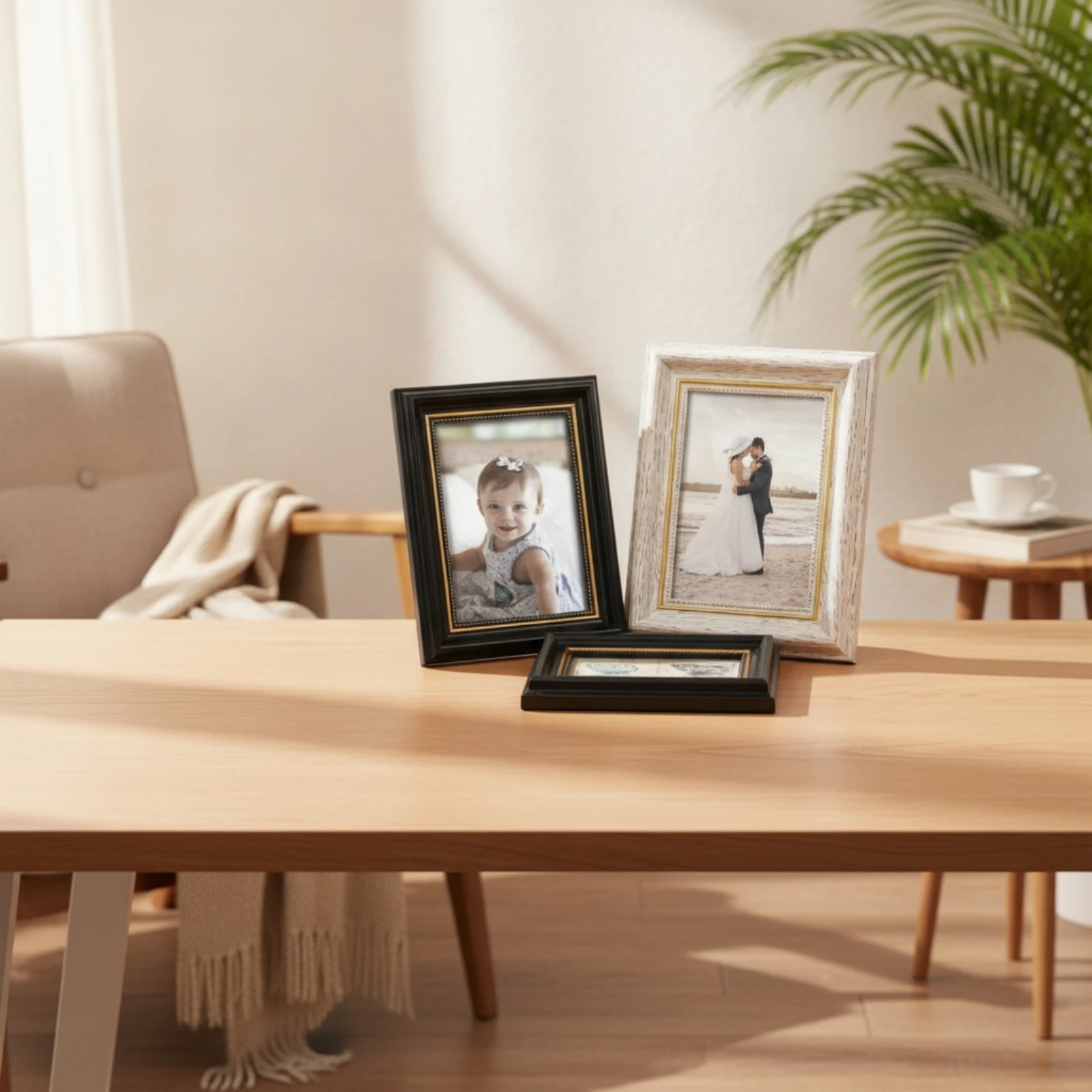 Resin Photo Frame Rectangular Retro Picture Frame Elegant Classic for Families, Living Room, Office
