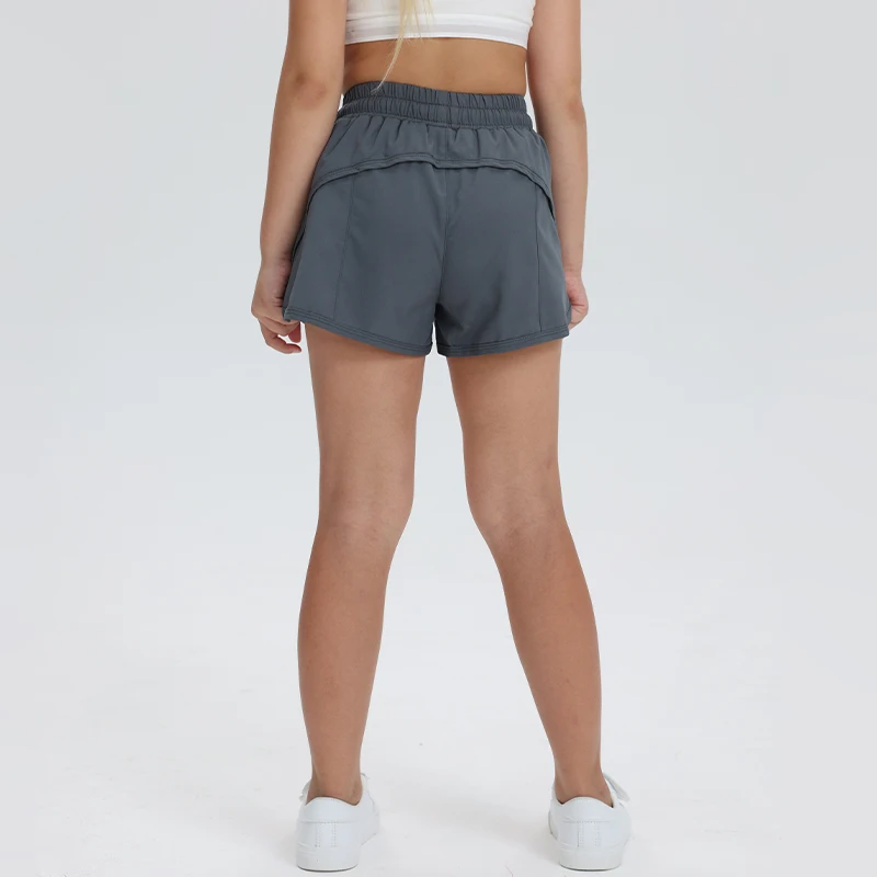 Girls Athletic Shorts Teen Kids Quick Dry Running Zip Pocket Lightweight Track Workout Shorts Children's Gym Riding Yoga Pants