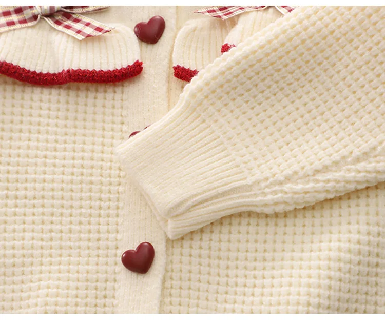 Girls Knitted Clothing Sets Spring Autumn Children Woolen Jersey Sweaters Coats Skirts Party Dress Suit For Baby Outfits Kids 6Y