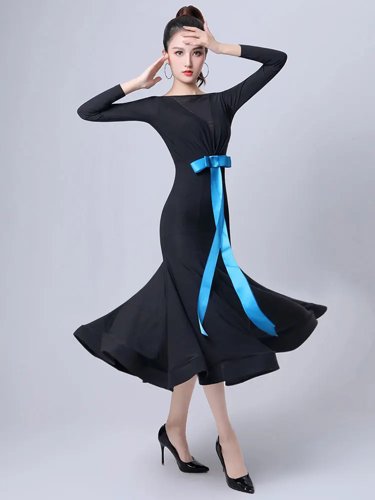 New modern dance dress, new ballroom dance dress, advanced ballroom dance dress, large swing waltz practice dress