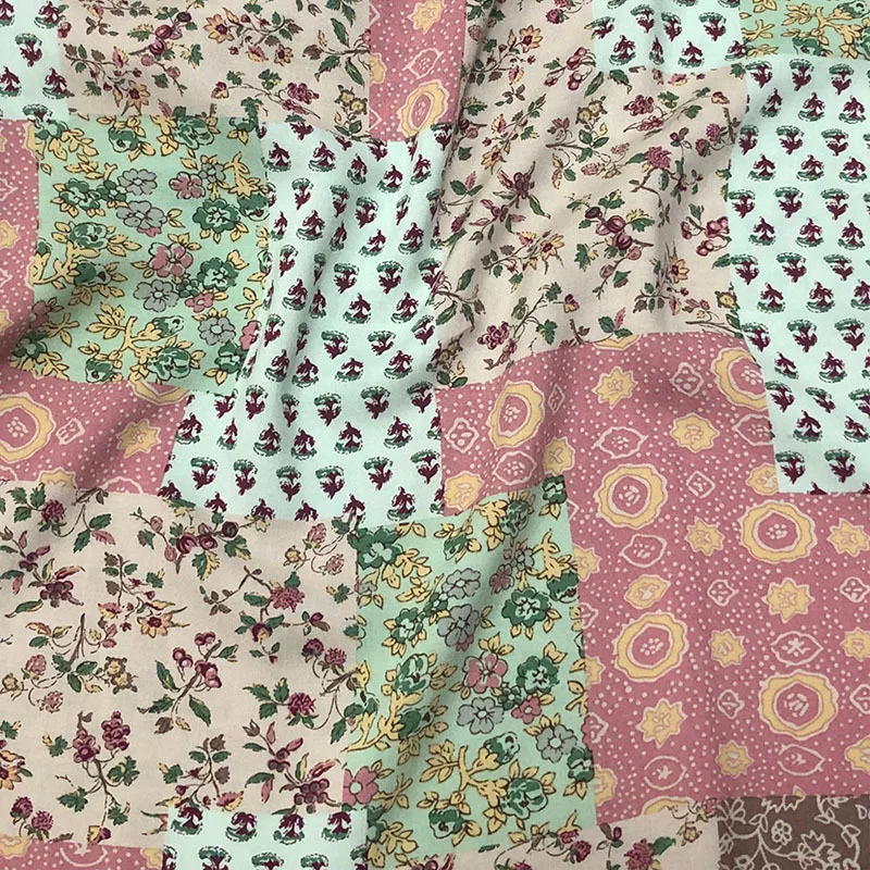 By Meter Quality Viscose Poplin Fabric Vintage Geometric Floral Birds Bohemian Patchwork Rayon Material Wholesale