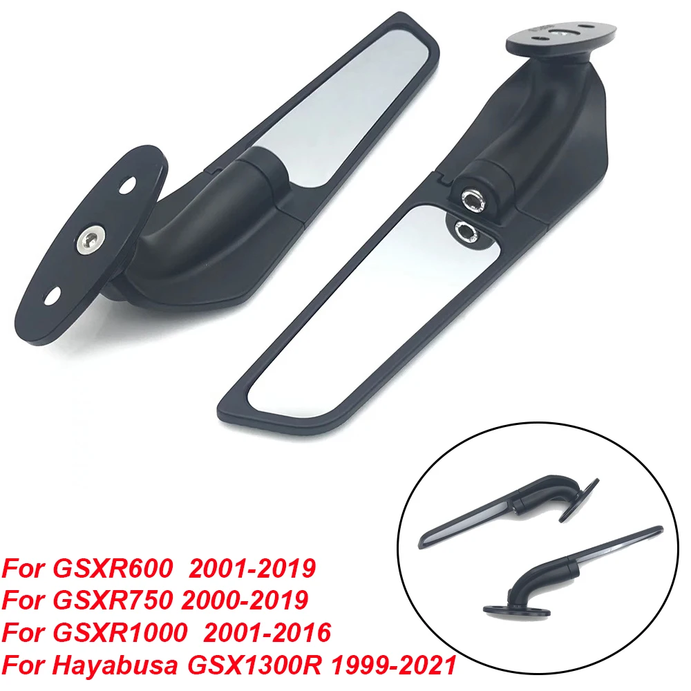 Motorcycle Adjustable Rotating Rearview Mirror Wind Wing Winglets Reflector For Suzuki Haybusa GSX1300R GSXR600 GSXR750 GSXR1000