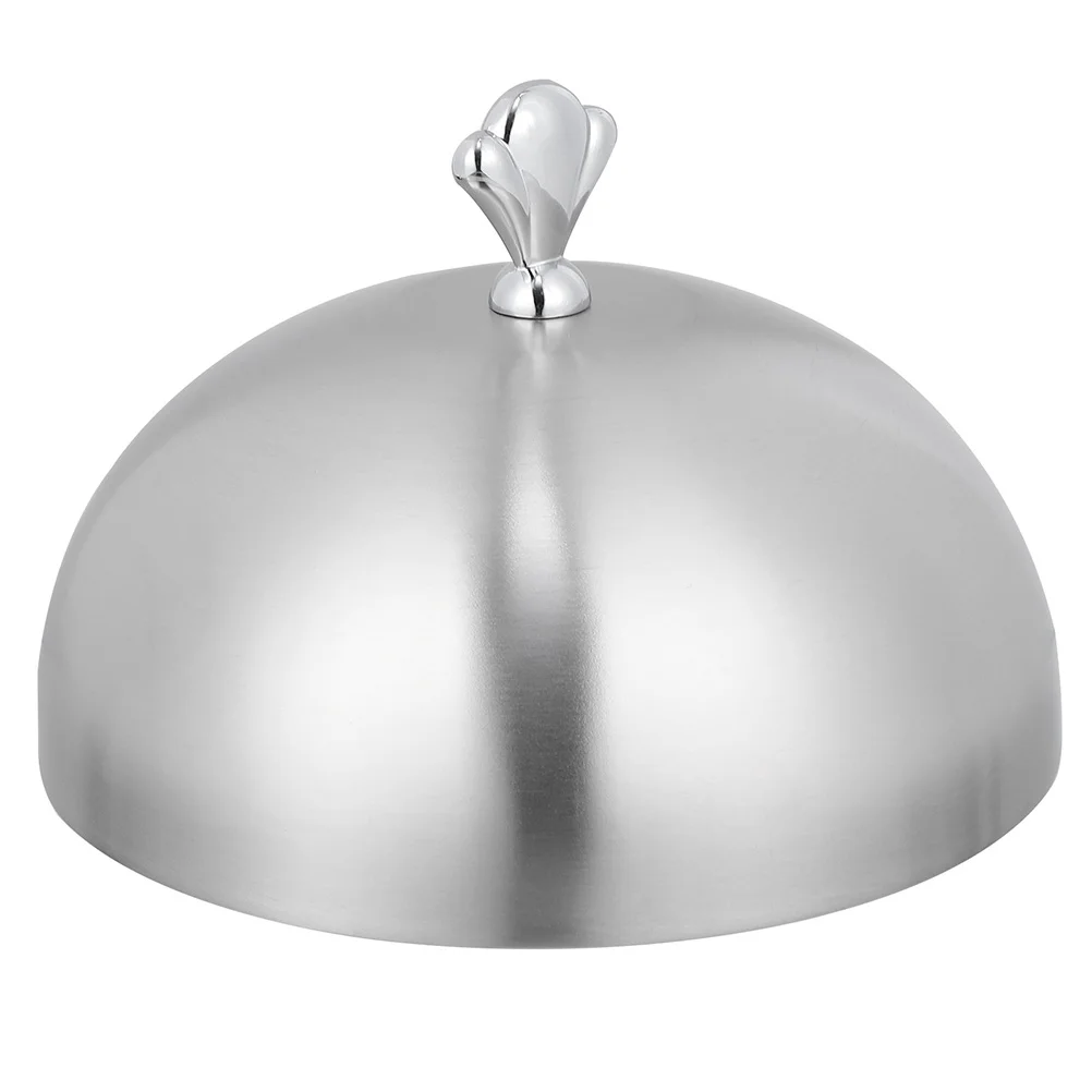 

1pc Stainless Steel Food Cover Oilproof Protective Kitchen Supplies Round Dish Covers BBQ Grill Accessories Cloche Serving Steak