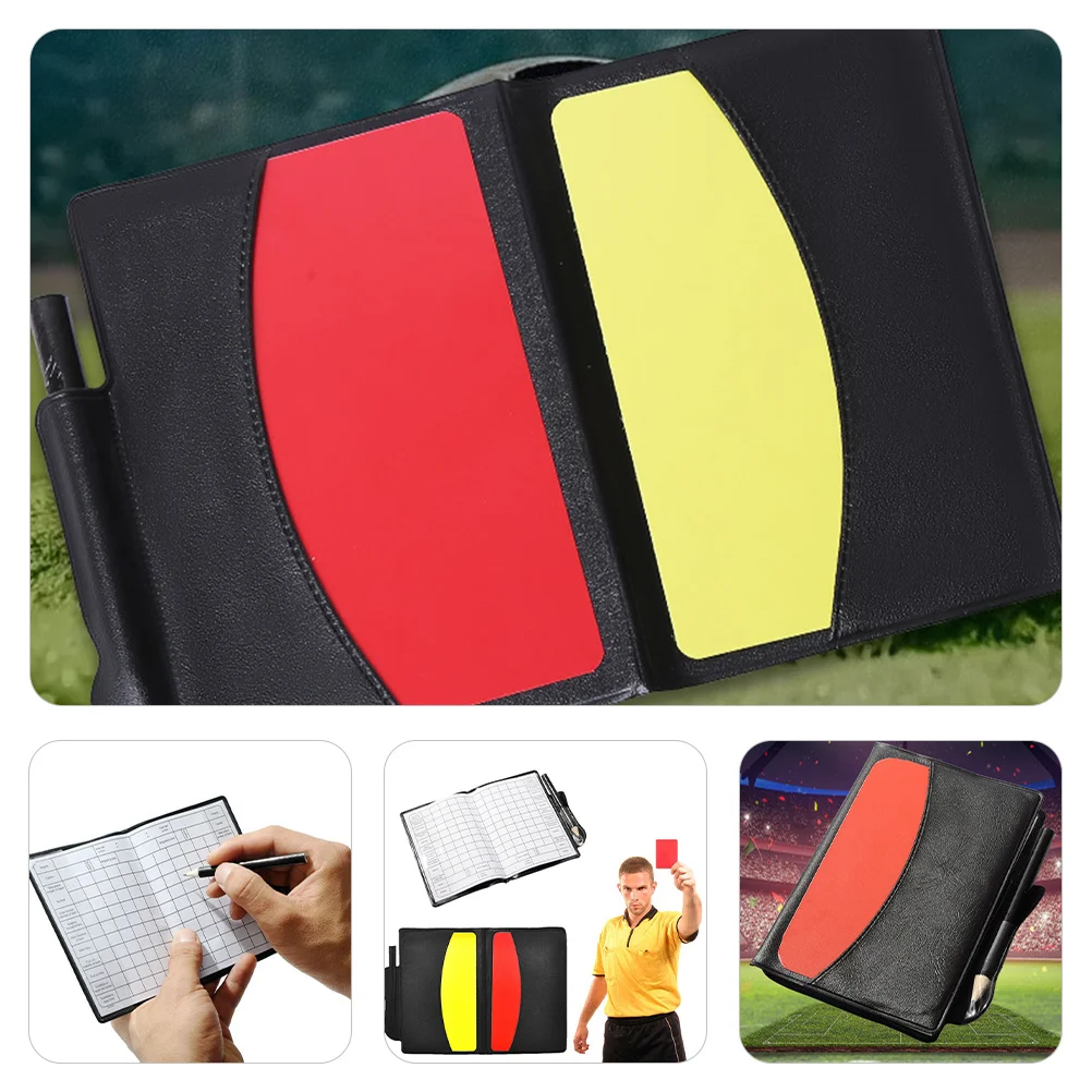 

1Set Professional Soccer Referee Cards Multi-Function Match Supply Bright Colors Easy to See Wear-Resistant Referee Wallet