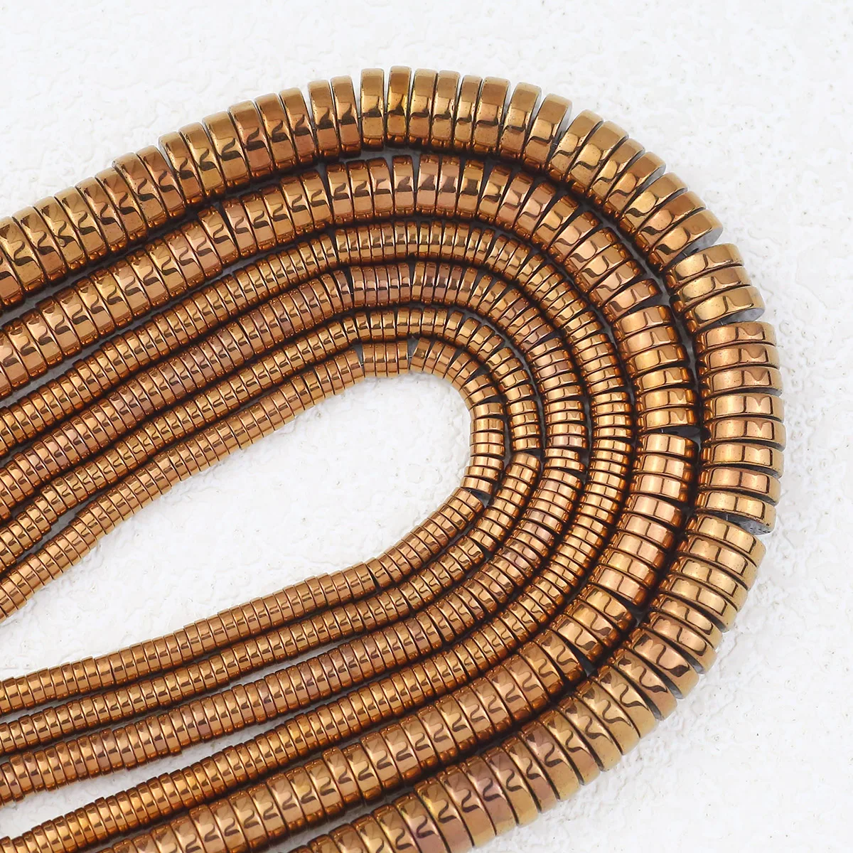 3/4/6/8MM Natürliche Stein Überzug Kupfer Farbe Flache Runden Hämatit Münze Spacer Lose Perlen für Schmuck Machen DIY Armbänder