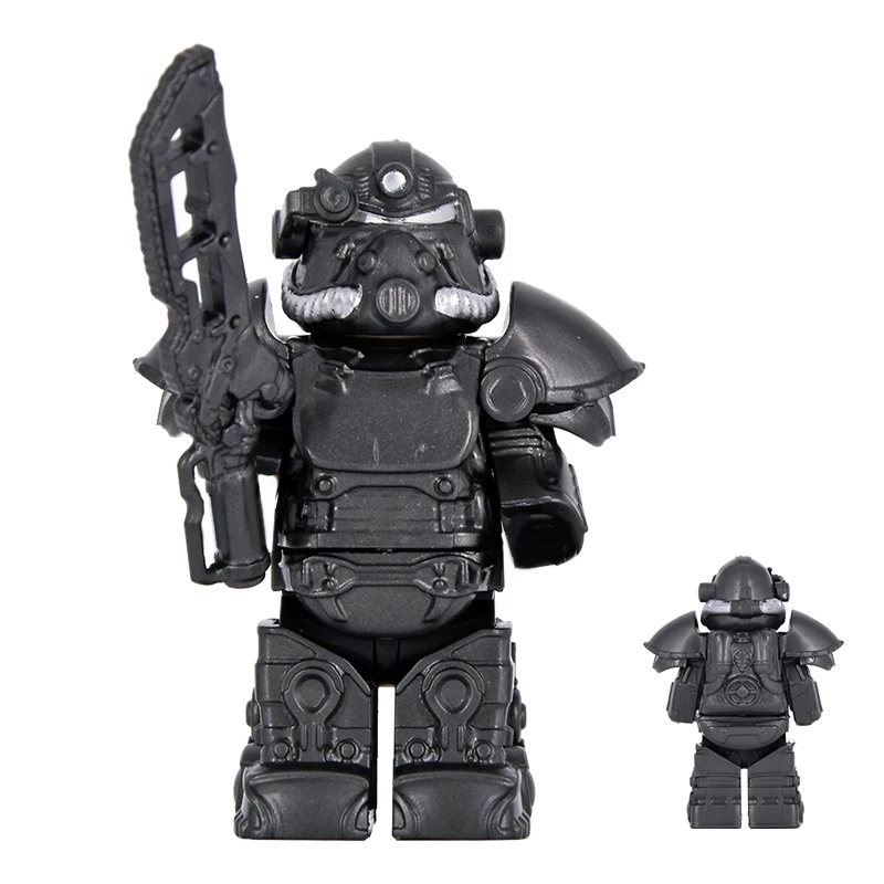 MOC العسكرية T51 درع الجنود أنيمي صغير تداعيات الحركة أرقام الأسلحة روبوت المنااد اللبنات الطوب لتقوم بها بنفسك اللعب الهدايا #4